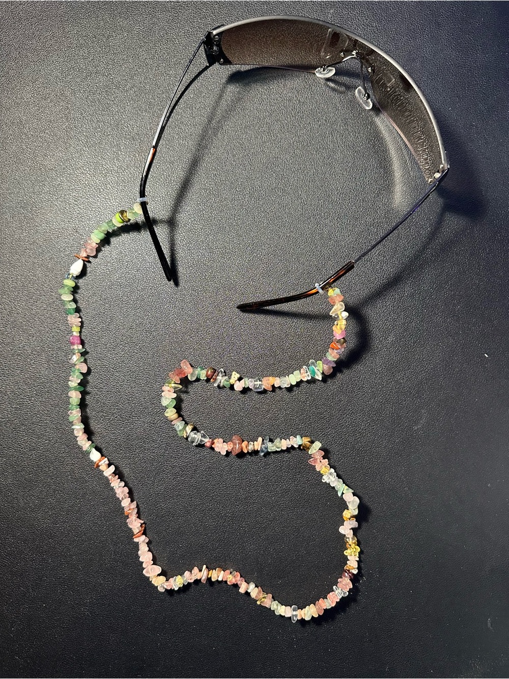 Multicolor Natural Stones Chip Sunglass Chain - Women's Accessory (Handmade)